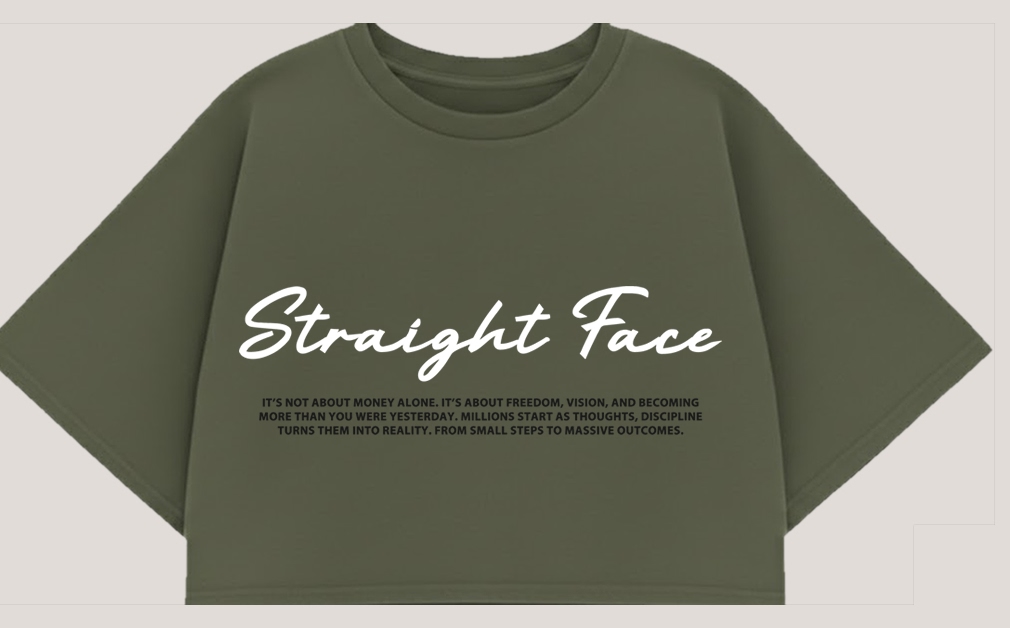 Straight Face Statement Women’s Crop Top | Premium Feminine Streetwear
