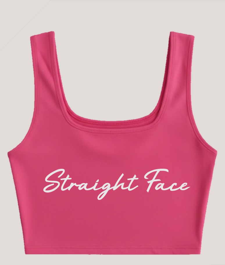 Straight Face Female Sleeveless Crop Top