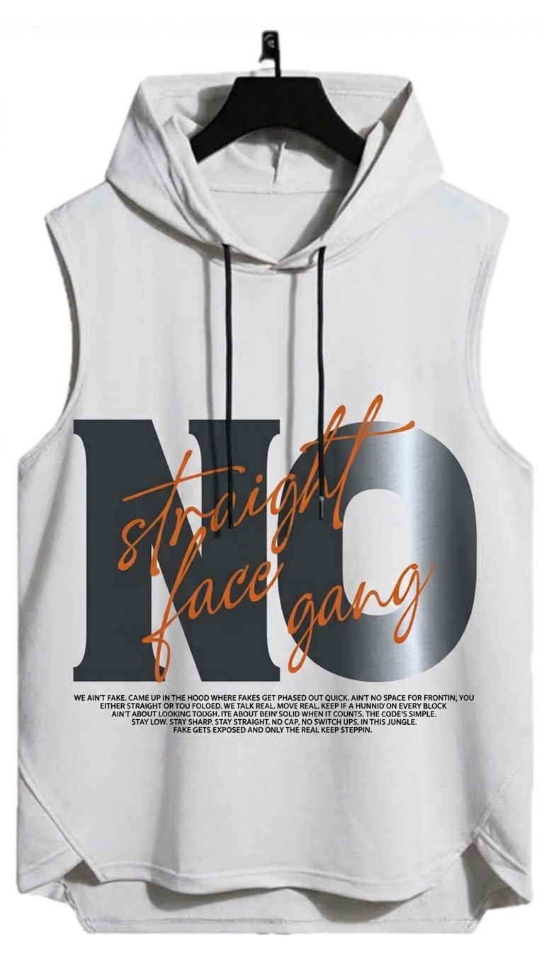 The Straight Face Sleeveless Hoodie